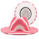 Unisex Outer Army RED Inner WHITE Wool Felt Jazz Fedora Hats with Thin Belt Buckle Men Women Wide Brim Panama Trilby Cap