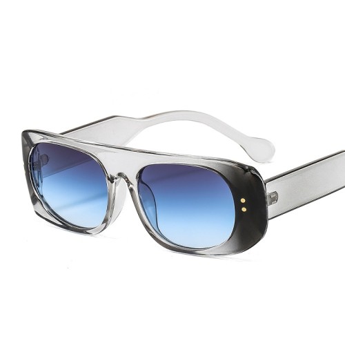 2021 New Fashion Oval Sunglasses Women Men Gradients Lens Transparent Frame Vintage UV Protection Casual Style Sun Glasses