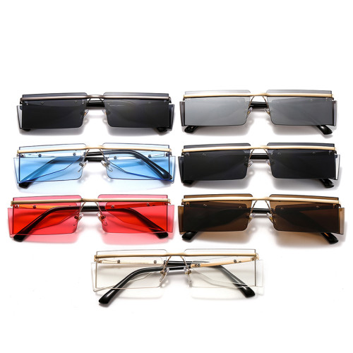 2021 New Fashion Trend Rectangle Sunglasses Women Men Black Brown Lens Alloy Metal PC Frame Brand Designer Casual Sun Glasses