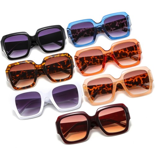 2021 New Fashion Square Sunglasses Women Men Goggle Gradients Lens Carved Pattern Leopard Frame Brand Designer Luxunry UV400