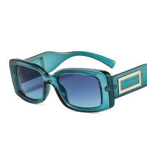 2021 Rectangle Sunglasses Women Men Fashion Trend Luxury Brand Designer Leopard Black Vintage Alloy Decorat Sun Glasses UV400