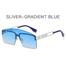 Oversized Punk Sunglasses Goggles Women Men Vintage Metal Rimless Fashion Luxury Brand Sun Glasses Shades Eyewear UV400