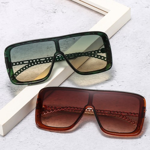2021 New Fashion Square Sunglasses Women Men Goggle Shield PC Gradients Lens Alloy Metal Frame Brand Designer Luxury UV400