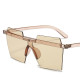 Oversized Square One Piece Sunglasses Rimless Irregular Eye Glasses Trend Female Large Gradient Glasses UV400