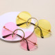 Women Vintage Rimless Clear Ocean Lens Eyewear Fashion Unique Nose Ring Round Sunglasses Men Sun Glasses Shades UV400