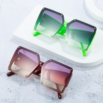 Rivets Fashion Sunglasses Oversized Women's Sunglasses Large Texture Frame Cool Shade Men Flat Top Driving Mirror Eyewear UV400
