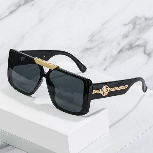 2021 New Fashion Square Sunglasses Women Men Shield Gradients Lens PC Alloy Frame Quality Luxury Logo Brand Designer UV400