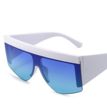 Windproof Oversized One piece Cat Eye Sun Glasses For Women Driving Goggles Half frame Sunglasses  Luxury Brand  UV400