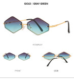 Fashion Rhombus Sunglasses Women Ovean Lens Sunglass Vintage Female Luxury Brand Design Eyewear Gradient Shades UV400 Sun Glass