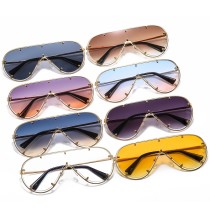 2021 New Fashion Goggle Sunglasses Women Men Alloy Frame Color Gradient Lens Luxury Oval Brand Designer Decorative Rivet
