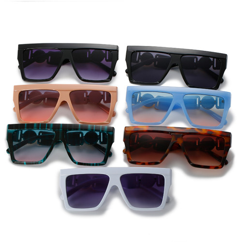 D&T 2021 New Fashion Shield Sunglasses Women Men Goggle Gradienst Lens Metal Logo Frame Luxury Brand Designer Casual Style UV400