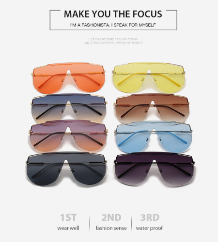 Fashion Rimless One-Piece Sunglasses Men's Women's European And American Style Glasses 2020 Latest Ladies Sunglasses Hot UV400