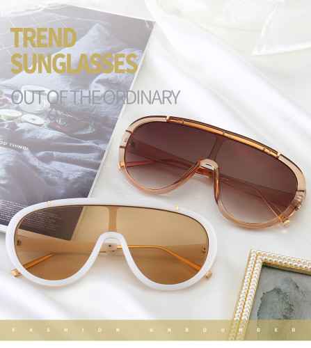 2021 Fashion Shield Sunglasses Women Men Travel Vintage Oversized Sun Glasses Lady Luxury Brand Designer Hip Hop Eyewear UV400