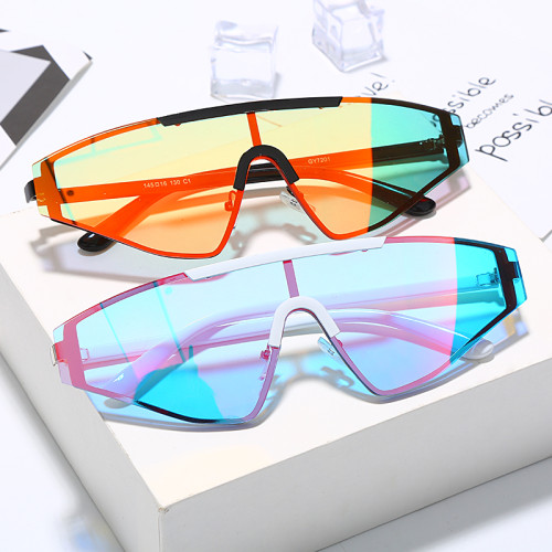New Fashion Rimless Cat Eye Sunglasses Women Men Mirror Gradient Shades Sun Glasses Women Luxury Brand Personality Eyewear UV400