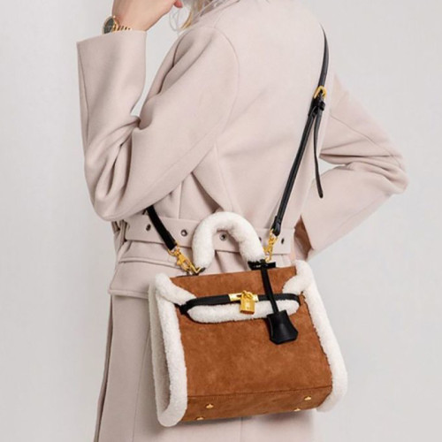 Brand Designer Faux Fur Shoulder Bags for Women Plush Ladies Crossbody Bag Winter Cute Female Purses and Handbag Party Dating