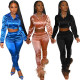 Casaul Women Winter Two Piece Set Solid Color Sportsuit Matching Suit Hooded Color And Long Pants Clothes For Women Outfit