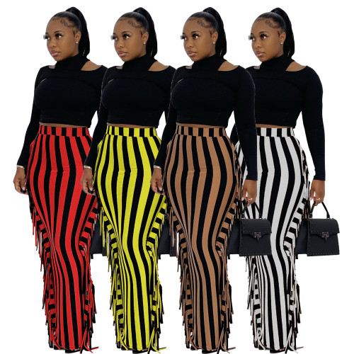 Casual Women Skirt Dress Striped Bodycon High Street Bodycon Long Dress Party Night Clubwear Clothes For Women Vestidos
