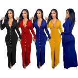 Casual Women Long Dress Deep V-neck Bodycon High Streetwear Full Sleeve Party Night Winter Clothes For Women Vestidos