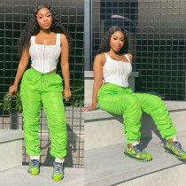 Casual Women Pants Pleated Solid Color sweatpants women joggers women streetwear high waist pants solid 4 color