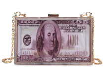 Transparent Acrylic Dollar Design box Clutch Bag Small Crossbody Bag for Women 2020 Money Bag Purses and Handbags Shoulder Bag