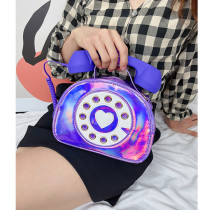 Vintage Patent Leather Phone Shaped Shoulder Bag for Women 2021 Purses and Handbags Crossbody Bag Girl's Top-Handle Bag