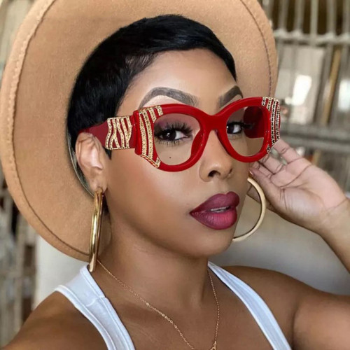 Oversized luxury ladies sunglasses fashion irregular gradient sunglasses women metal combination leopard print glasses