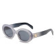 Fashion Oval Sunglasses Women Men Brand Designer Luxury Khaki Fruit Color Gradients Lens Frame Elegant Trend Logo Sun Glasses