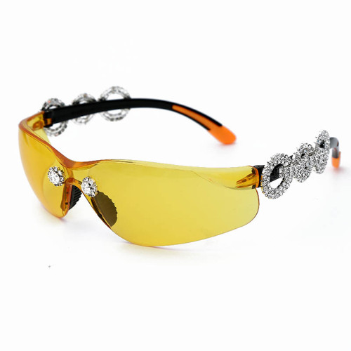Crystral Sunglasses Women Men Fashion Personlity Windshield UV Protection Blu Yellow UV400 Mirror Feminino De Sol Gafas
