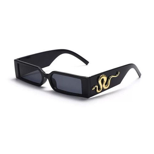 Fashion viper sunglasses retro punk trend square men's sunglasses fashion inlaid snake-shaped ladies small frame glasses Oculos