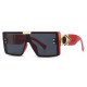 Brand designer frameless one-piece men and women sunglasses luxury retro letters men and women glasses UV400 gradient sunglasses