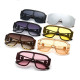 New Fashion Luxury Oversized Square Sunglasses Men Women Vintage Metal Big Frame One-Piece Sun Glasses Mirror Rivet Shades UV400