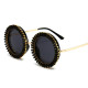 Luxury Brand Designer Round Diamond Sunglasses Women Men Fashion Vintage Party Travel Steampunk Sun Glasses Male Shades UV400