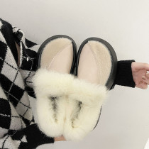 Fashion 2022 Winter New Women's Snow Boots Plush Warm  Spell Color Fur Ankles Boots  Cotton Shoes Botas De Mujer