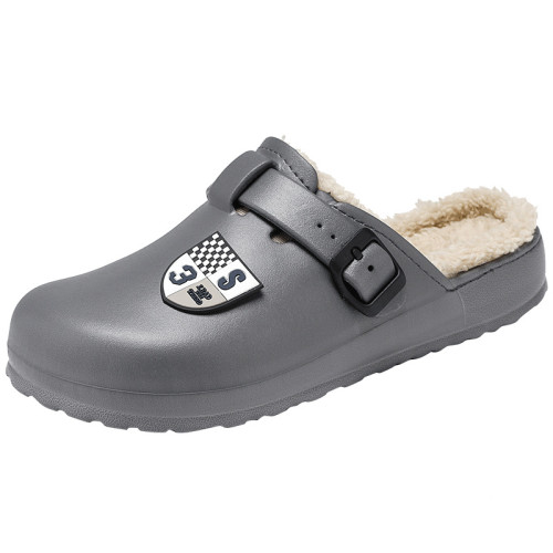 2022  winter Warm Men Slippers With Plush Warm Fuzzy Indoor Cotton Casual  Clogs With Fur Non Slip Waterproof Male Slipper 45