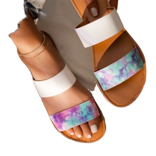 2022 Women's shoes 35-43 new European and American flat cutout transparent drag sandals women's sandals beach shoes