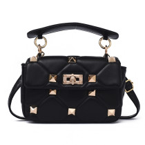 European and American Simple Rhombus Fashion Handbag 2021 New Luxury High-quality Western Style Rivet Shoulder Bag Messenger Bag
