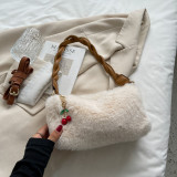 Small Cute Soft Fluffy Plush Faux Fur Bucket Crossbody Bag 2022 Winter Women's Designer Handbag Shoulder Bags with Rope Belt