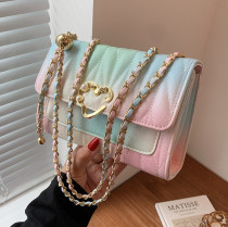 Rainbow Bag Autumn All-match 2022 new Trendy Fashion High-quality Ladies Casual Chain Slung Rhombus One-shoulder Small Square Bag