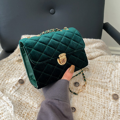 Women Velvet Texture Small Bag Female New Korean Japan Chain Fashion Shoulder Crossbody Square Bag Top Quality Luxury Brand