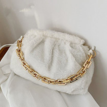 2022 winter New Ladies Shoulder Bag Chain Handbag Fashion Fluff Solid Color Pleated Armpit Designer Famous Luxury Messenger Bag