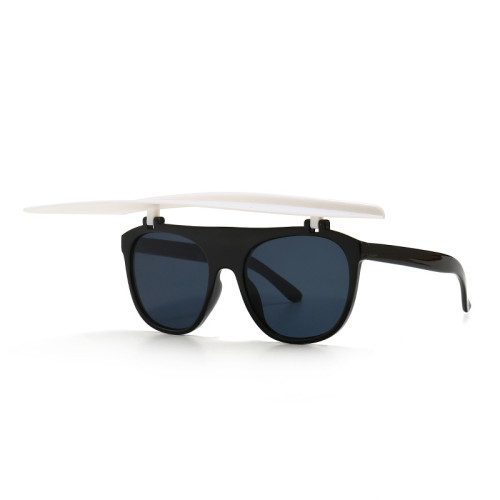 flip flat top Sunglasses Women's Sunglasses versatile retro trend sun protection sunglasses wholesale sunglasses