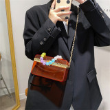 Acrylic Square Box Crossbody Bag 2022 Trendy Fashion New High Quality Women's Designer Handbag Chain Shoulder Messenger Bag