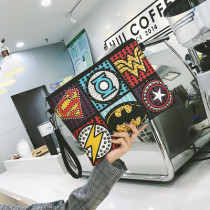 Retro Envelope Clutch PU Leather Clutch Bag Lady Rivet Punk Handbag Messenger Bags Women Super Hero Crossbody Bags For Women