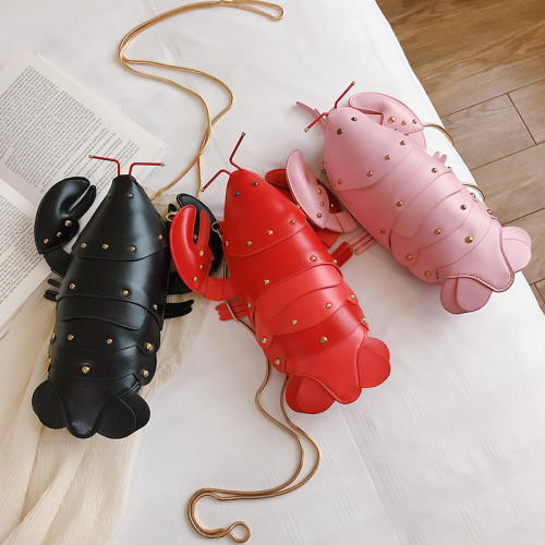2022 Lobster Shoulder Bag Brand Design Mini Women Handbag 3d Cartoon Animal Shape Crossbody Bags Fashion Chains Messenger Bag