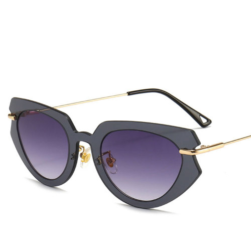 Fashion Cat Eye Sunglasses One Piece Lens Eye Wear Small Frame Rimless Sun Glasses Lunette De Soleil