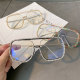 Fashion Transparent Square Sunglasses Metal Frame Women Overize Glasses Men Eyeglasses Frame Glasses Vintage Clear Lens Shades