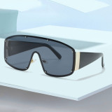 Fashion Personality Oversized One-piece Sunglasses Women Rivet Goggles Thick temples Popularity Outdoor tourism UV400