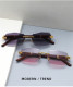 Fashion Rimless Sunglasses Women Wooden Metal Carved Glasses legs Personality Popularity Oculos De Sol Feminino UV400