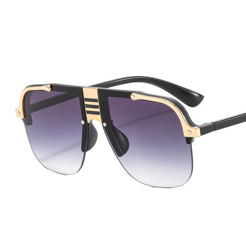 Metal Decorate Women Sunglasses Business Flat top eyeglasses Brand Designer Personality Oculos De Sol Feminino UV400