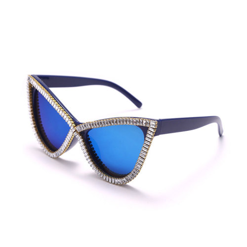 Fashion Women Rhinestone Diamond Cat Eye Sunglasses Men Luxury Fancy color diamond Popularity Sun Glasses Gift UV400
